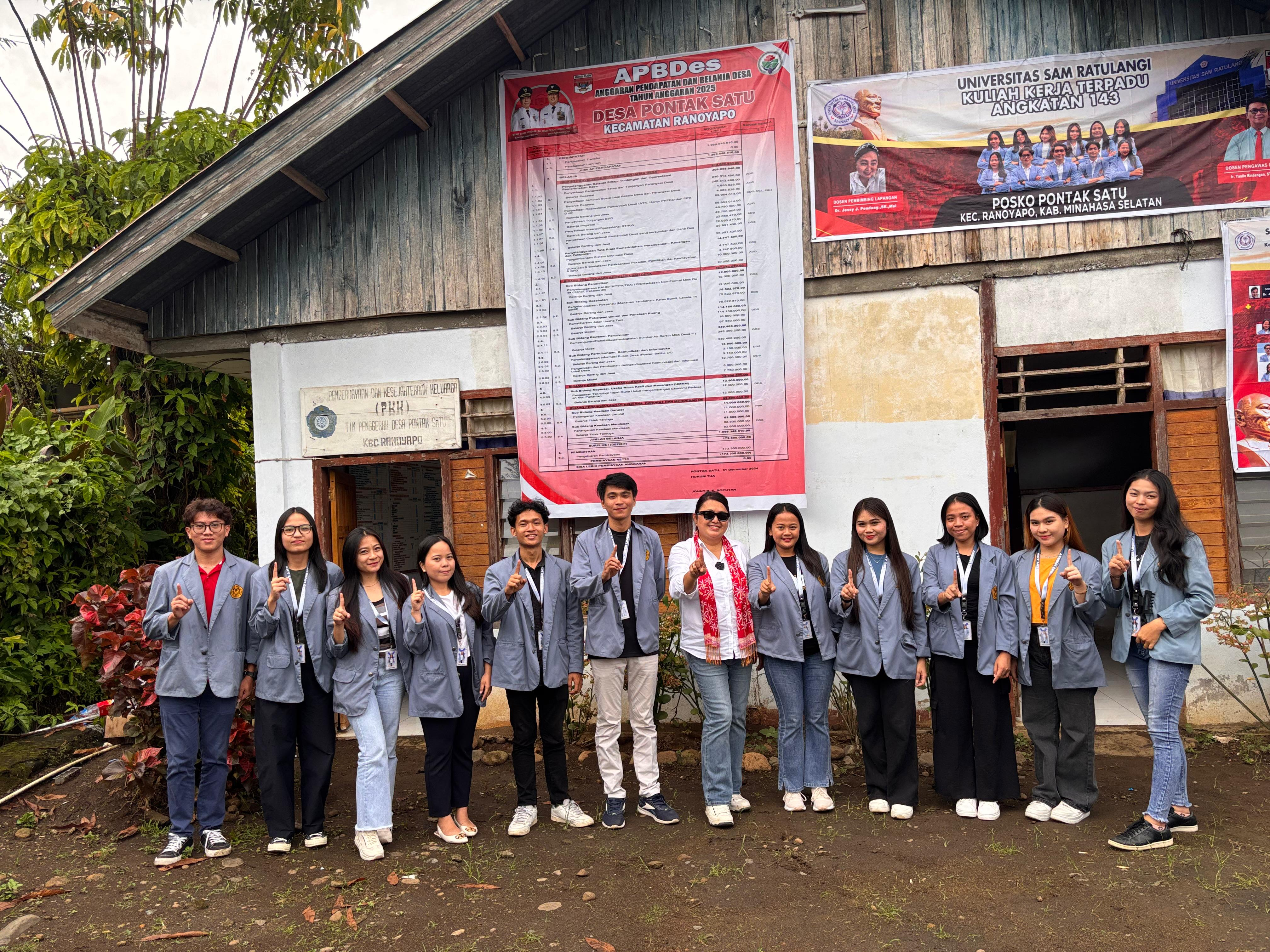 Ir. Yaulie Rindengan, S.T., M.Sc., MM Lakukan Kunjungan Lapangan ke Posko KKT 143 Desa Pontak Satu